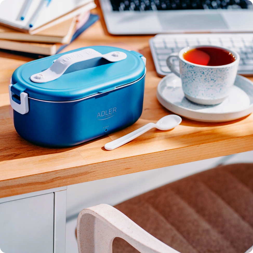 Podgrzewany Pojemnik na Żywność AD 4505 Blue - Metalowy, 0.8L