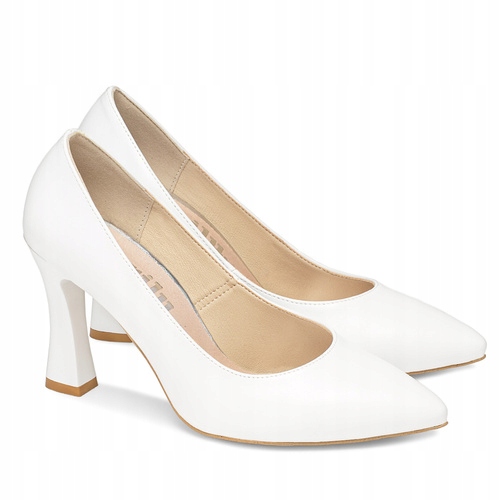 Brilu Polskie Ślubne Klasyczne Wysokie Szpilki Abyss Białe 37