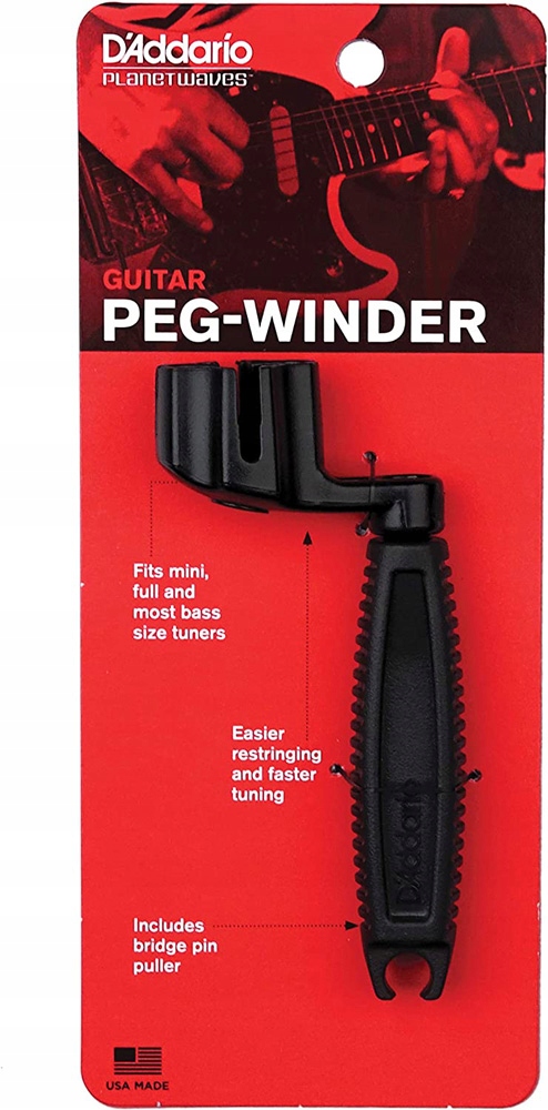 D'Addario PWPW1 Guitar Peg Winder Korbka do strun