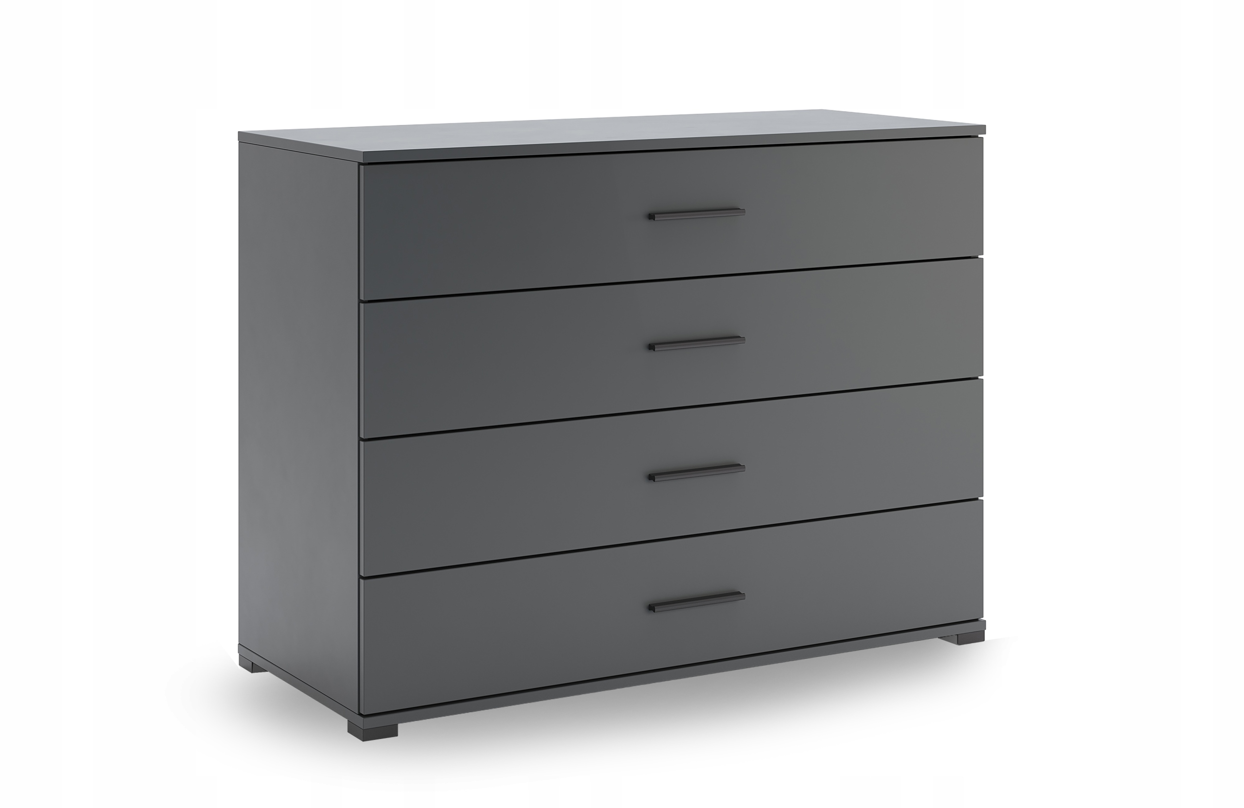 

Nowoczesna Wysoka Komoda Grafit Mat 4 Szuflady