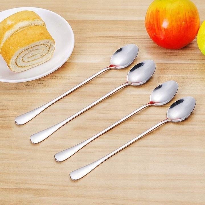 ŁYŻECZKA ŁYŻECZKI DO KAWY LATTE LODÓW DESERÓW DESEROWE DŁUGA KOMPLET 6szt Marka Karwil