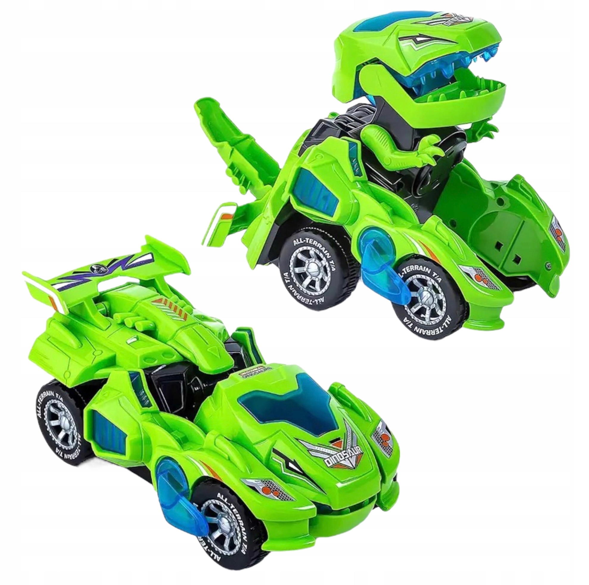 

Auto Robot Dinozaur 2w1 Jeździ Gra Świeci Zmienia