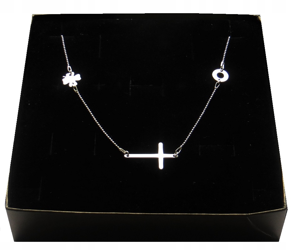 NASZYJNIK CELEBRYTKA 3 ZAWIESZKI krzyż srebro 925