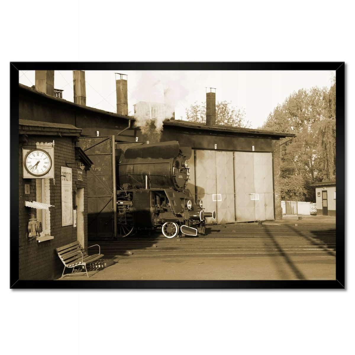 Plakáty v rámu 60x40 Parovoz Ol 49-69 Sepia