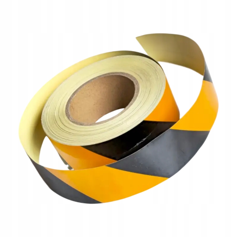 Taśma P2824R 50mm/50m odblaskowa gładka, 1-str lepna, żółto-czarna