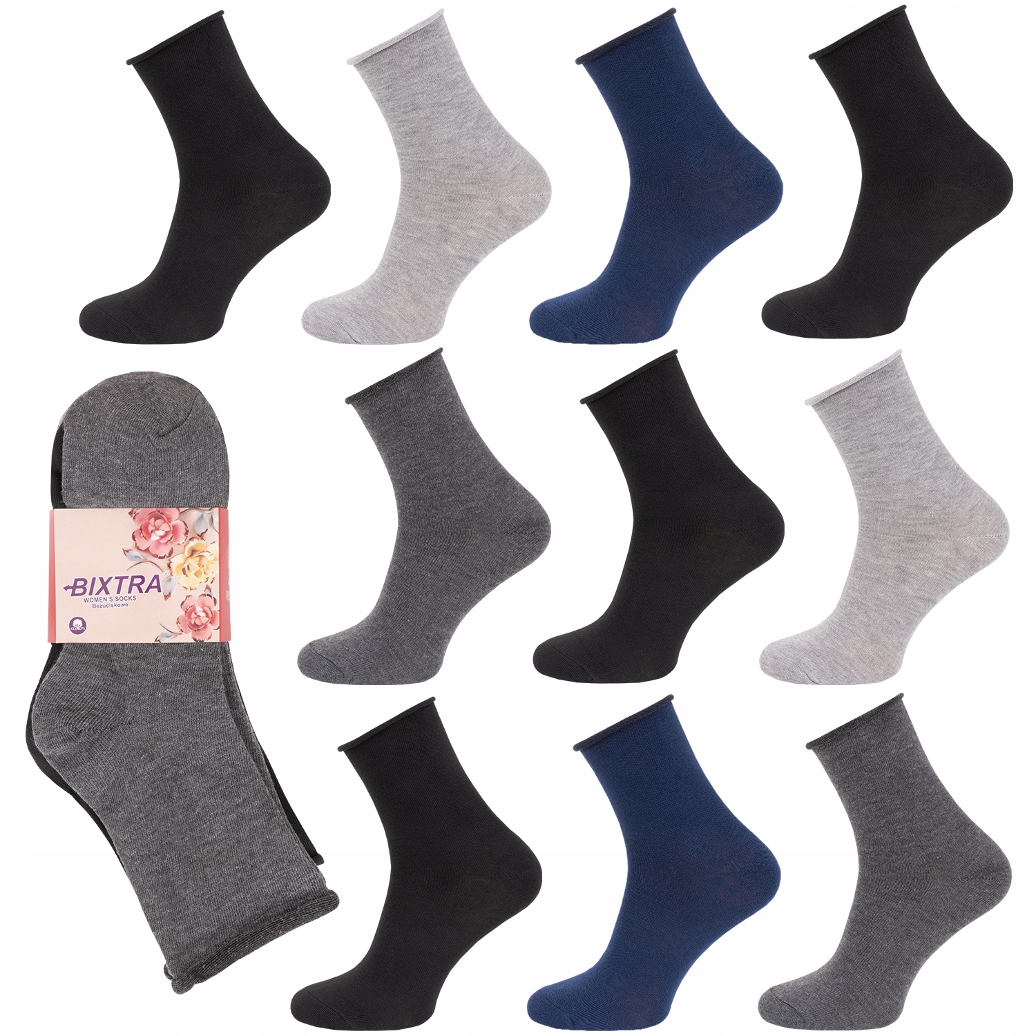 

10x Skarpety Bezuciskowe Damskie Bawełniane 35-38