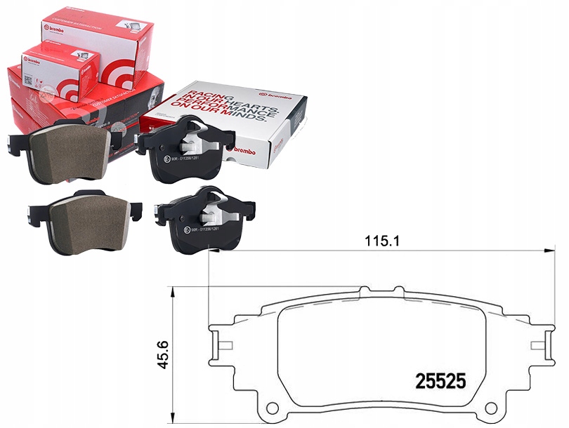 Brzdové Destičky Lexus GS250 12- Zadní Brembo