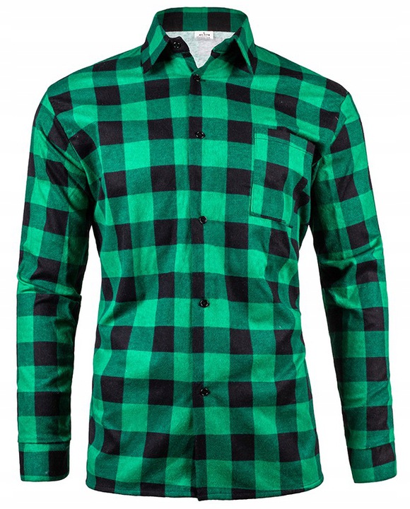 POLSKA KOSZULA FLANELOWA W KRATĘ r. L - 3 KOLORY