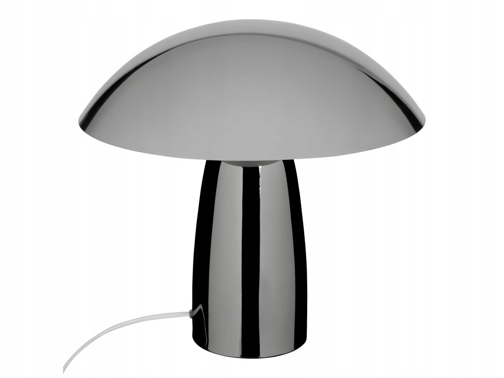Nočná lampička hubová Omia, strieborná, výška 34 cm