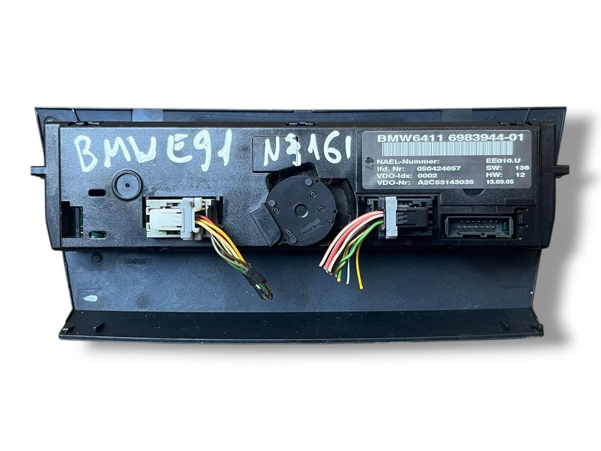 control air conditioning control panel BMW 3 E90/E91 E91 2005 69883944