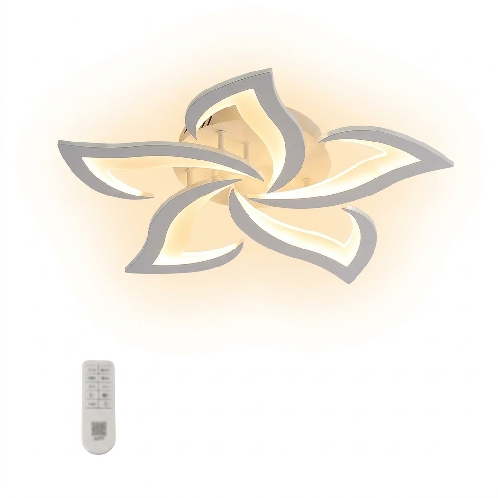 Lampa Sufitowa Żyrandol Led Ściemniana Nowoczesna Z Pilotem Do Salonu 40W