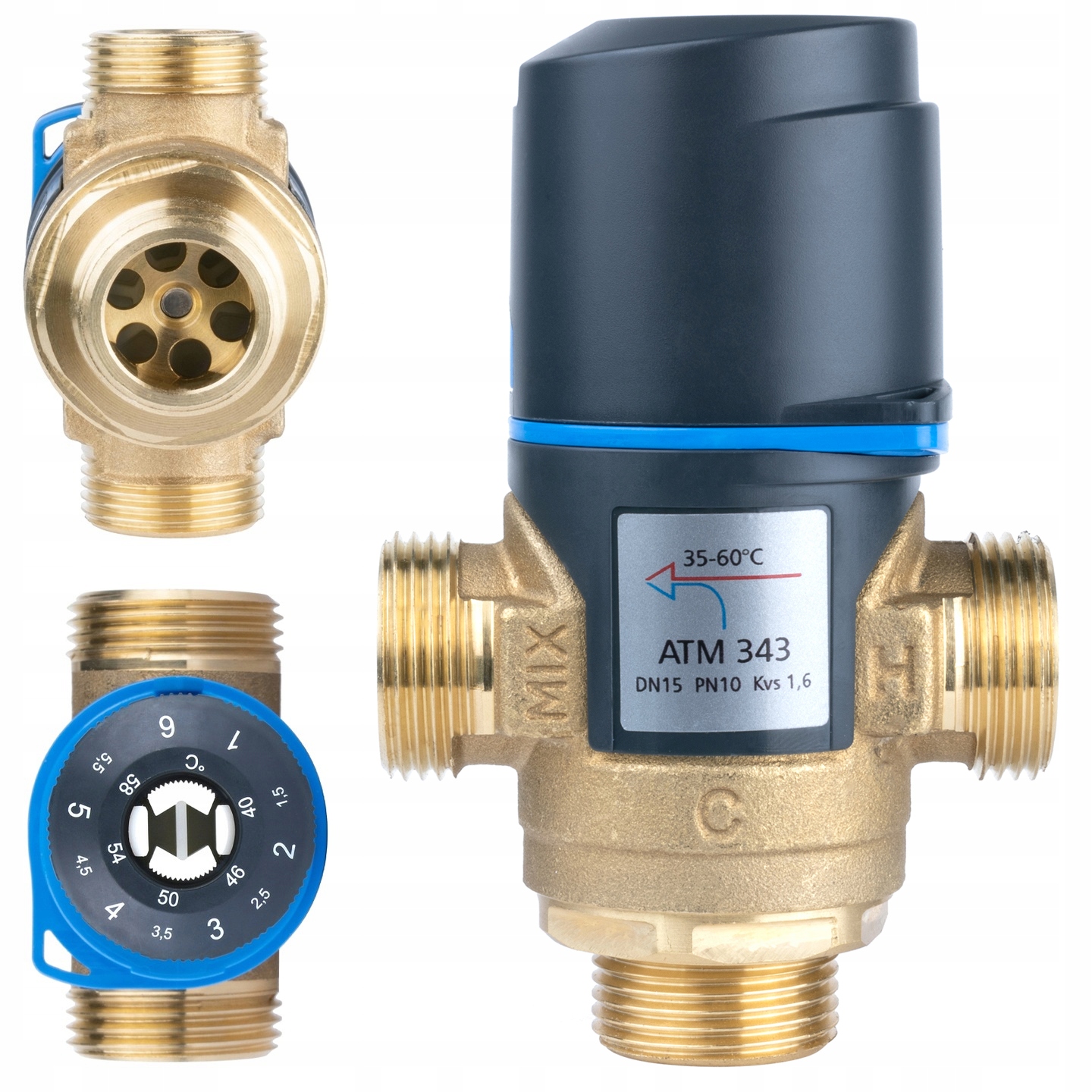 Termostatický směšovací ventil Atm 343 Afriso 3/4 Palce 35-60°C Kvs 1,6m3/h