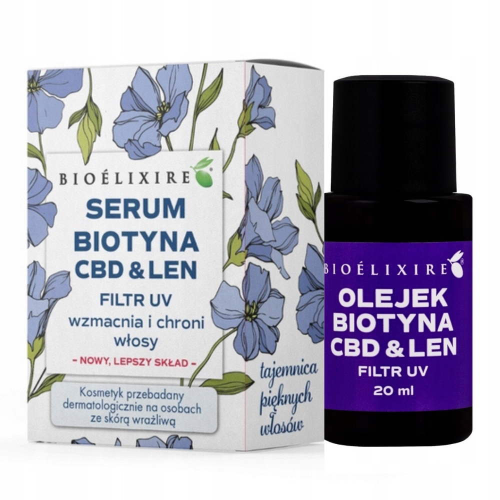 

Bioelixire Olejek Do Włosów Biotyna Cbd Len 20ML