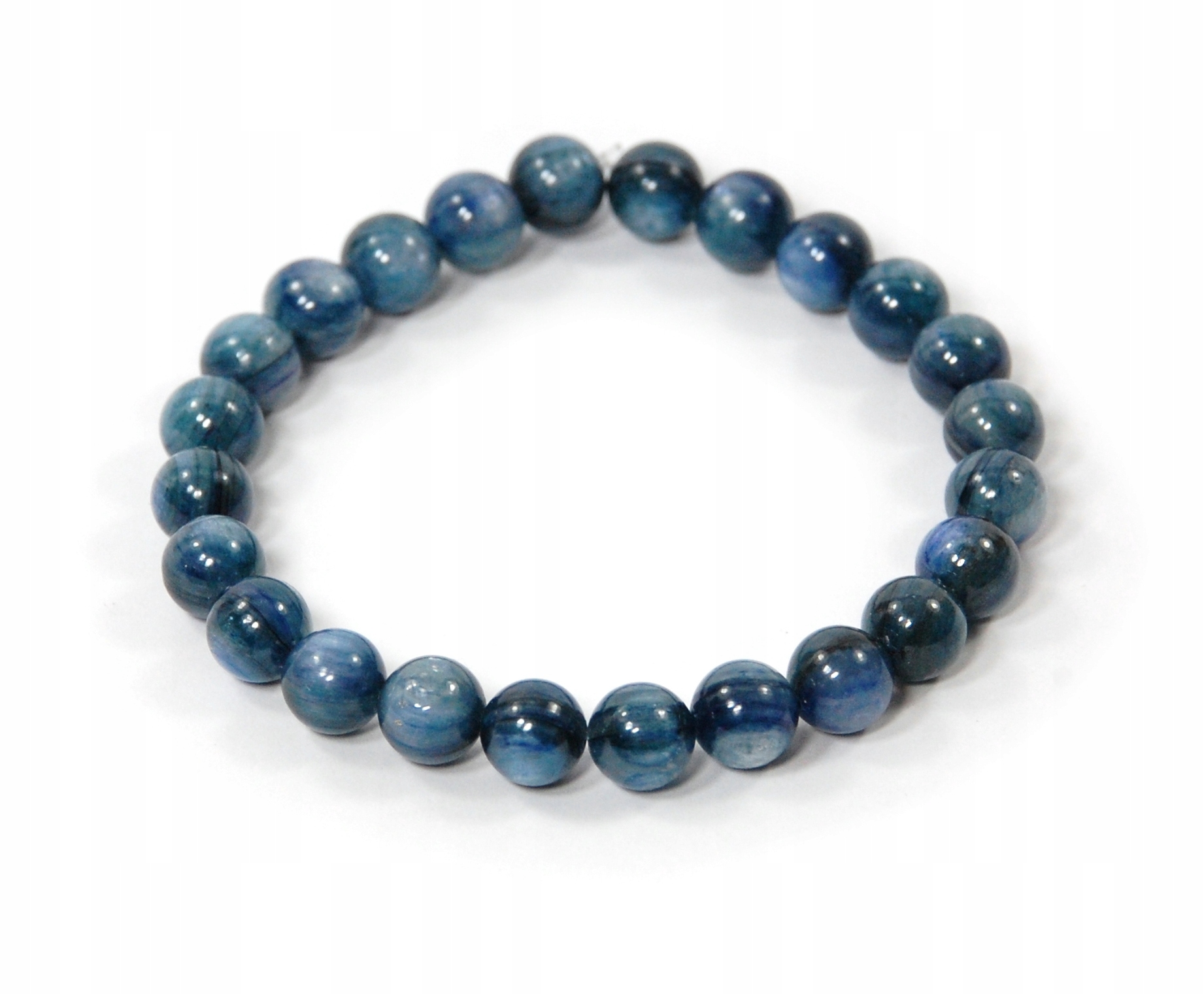 Přírodní náramek Kyanit cjanit disten hladké kuličky 8 mm na gumičce