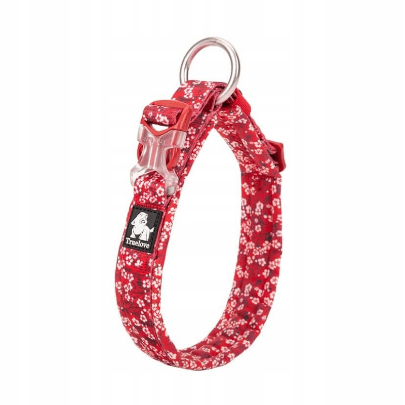 Levně Obojek pro psa TrueLove Blossom L Červený, Silný a Jemný