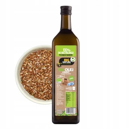 Lněný olej Bio lisovaný za studena 1L Big Nature