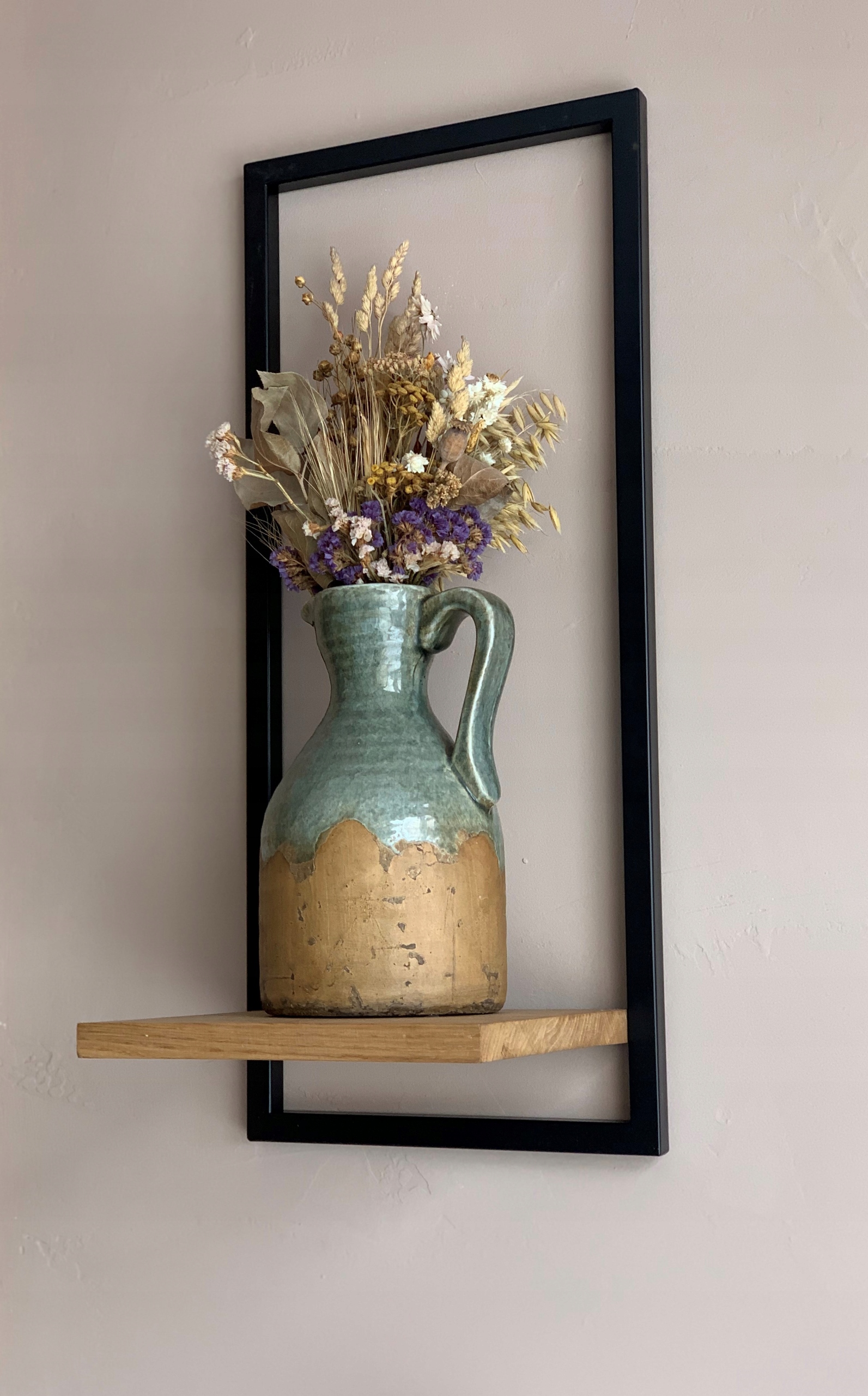 PÓŁKA ŚCIENNA WISZĄCA LOFT NA ŚCIANĘ naturalny DĄB Głębokość mebla 20 cm