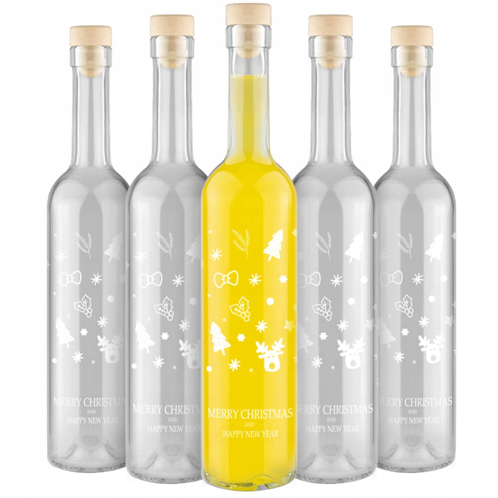 

5X Butelka Świąteczna Futura 500ML Nadruk Mikołaj