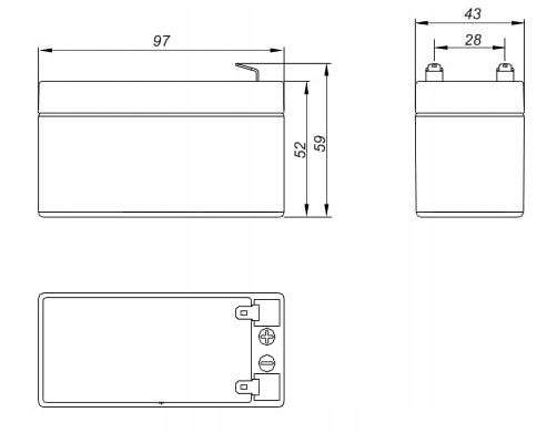 AKUMULATOR BATERIA AGM BEZOBSŁUGOWY TECHNOCELL TC 1,2Ah 12V TC1,2-12 1.2-12 Marka Technocell
