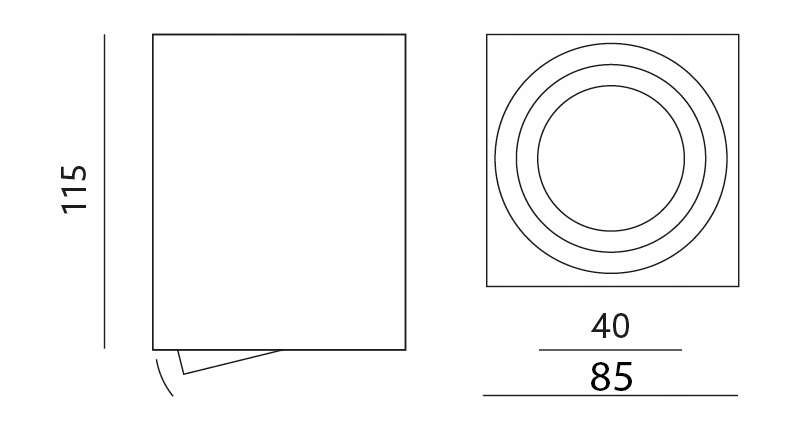 Oprawa Halogenowa NATYNKOWA TUBA LED GU10 115mm Zasilanie sieciowe