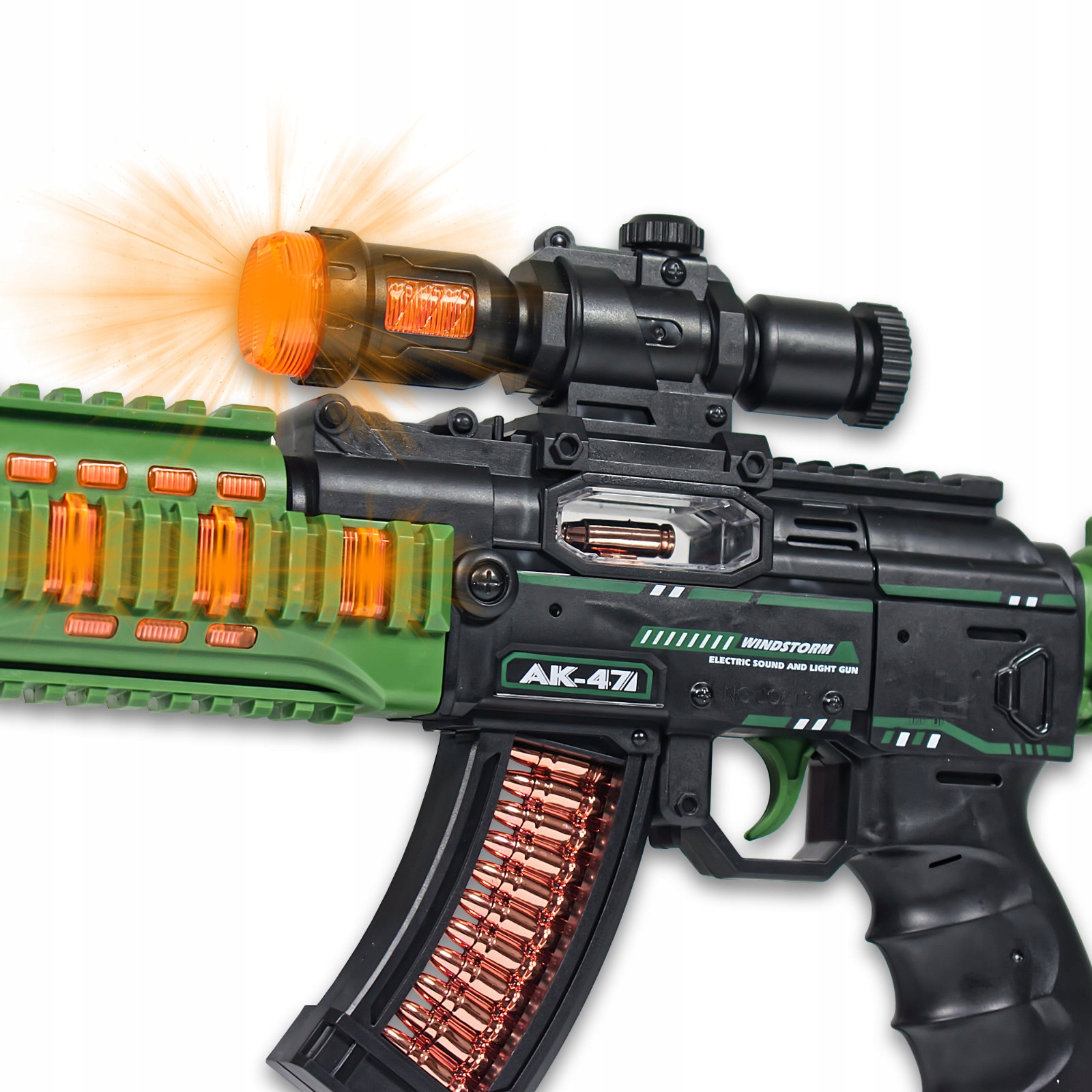 PISTOLET KARABIN AK47 ZABAWKA BROŃ DLA DZIECI ŚWIATŁO DŹWIĘK NA BATERIE Seria karabiny