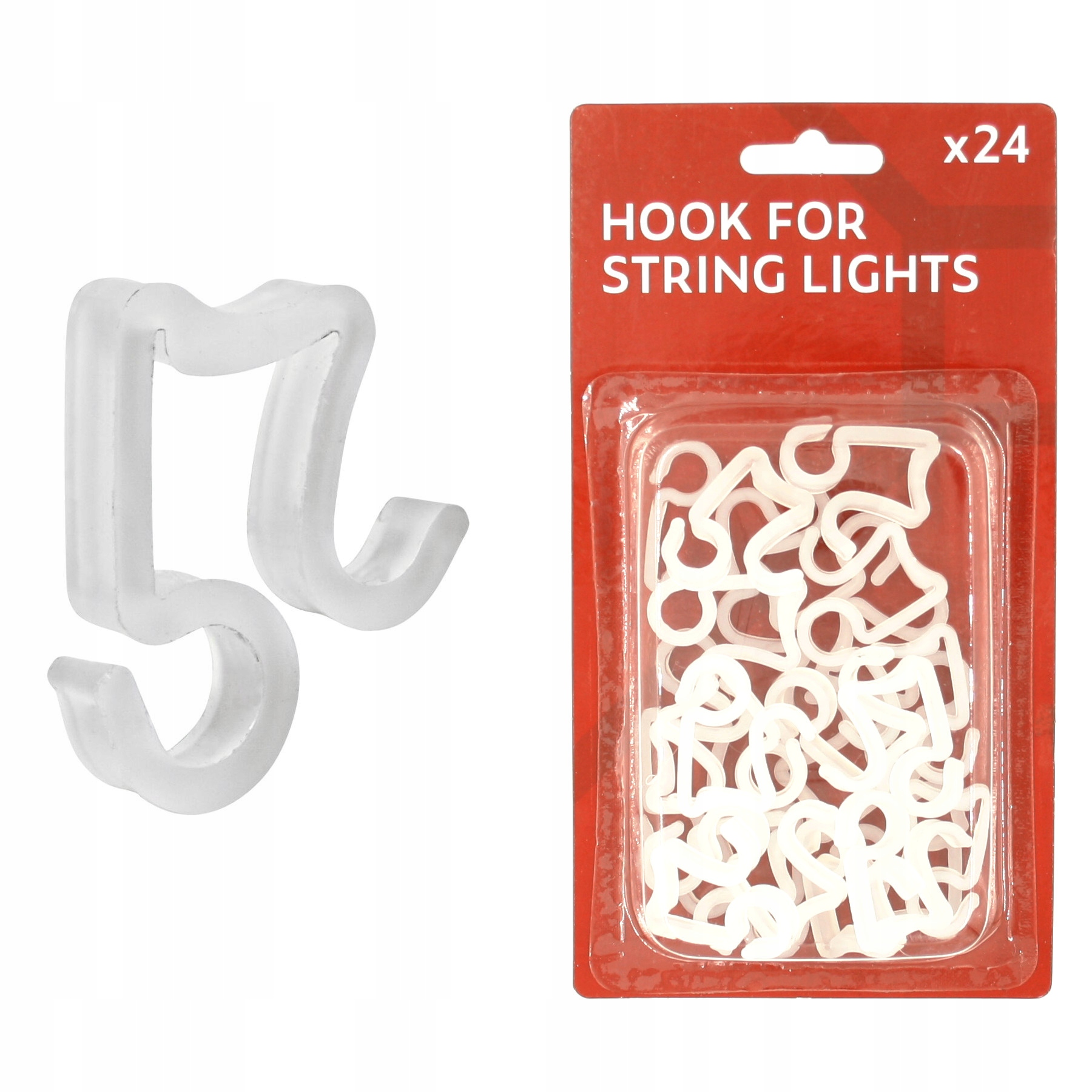 

24X Haczyk Hak Na Rynnę Wieszak Lampek Oświetlenia