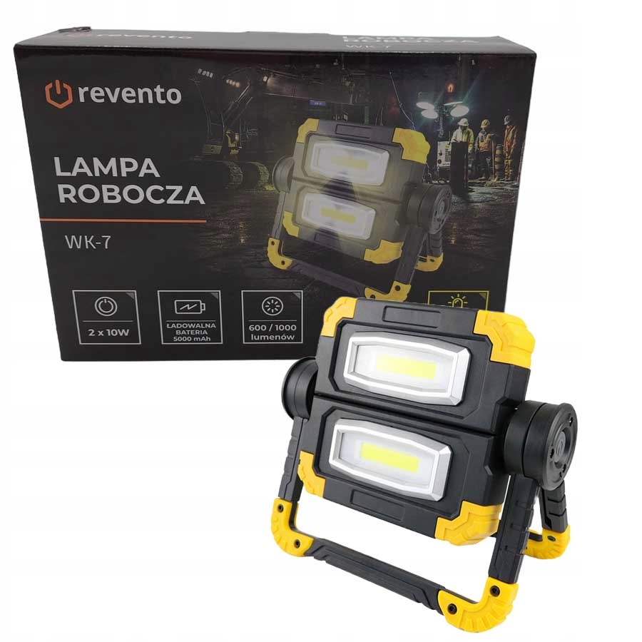 HALOGEN LED LAMPA WARSZTATOWA ROBOCZA AKUMULATOROWA NAŚWIETLACZ PRZENOŚNY Szerokość produktu 6.2 cm