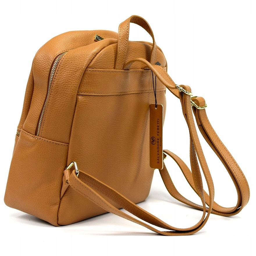 TOREBKA PLECAK SALVADORE FERETTI SKÓRA CAMEL 877E Model SALVADORE FERETTI