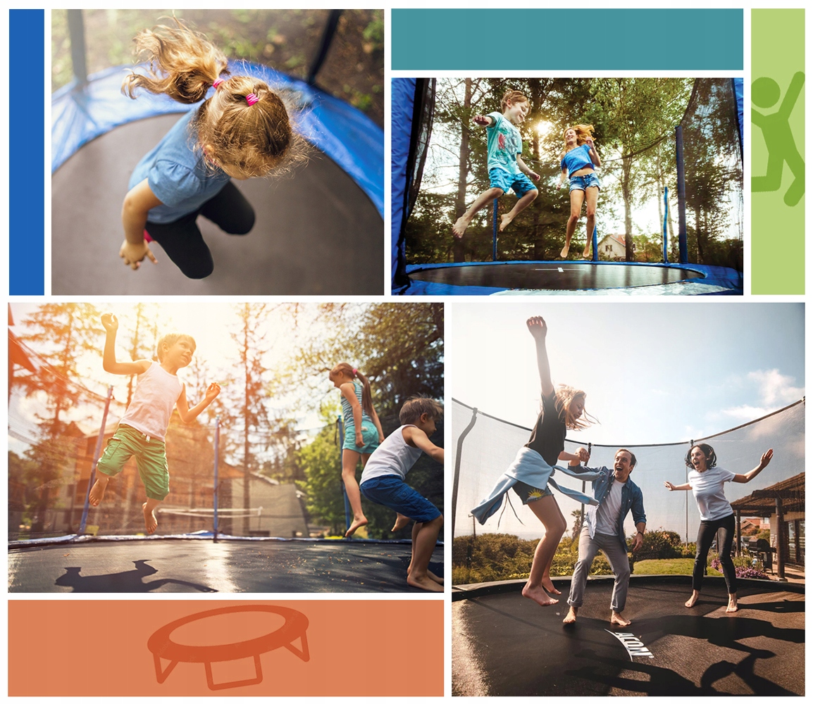 SIATKA DO TRAMPOLINY wewnętrzna 8FT 244 - 252cm na 6 SŁUPKÓW H 165 cm HIT! Średnica trampoliny 244-252 cm