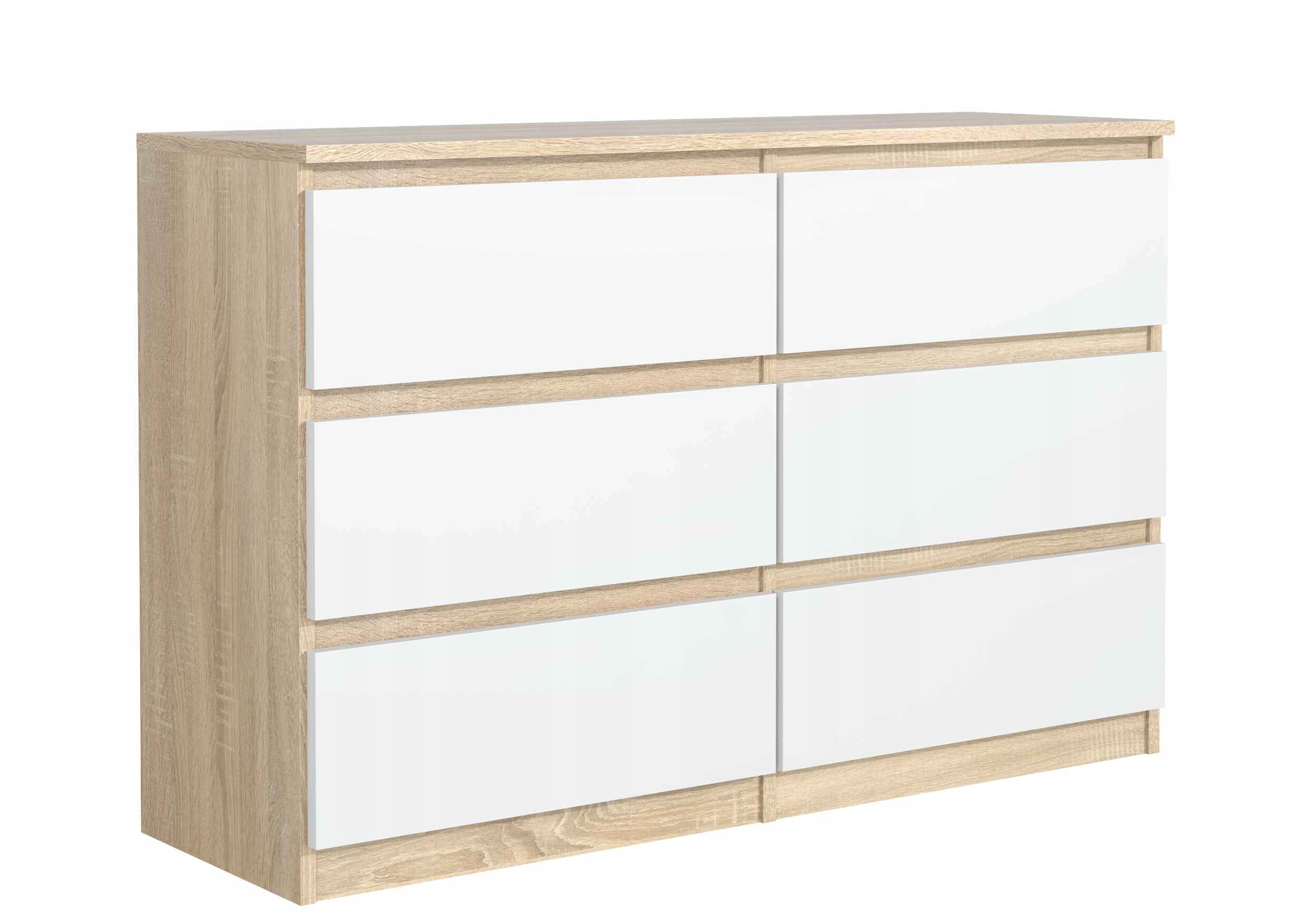 Komoda Nudo 138,5 cm do obývacího pokoje Ložnice 6 zásuvek Dub sonoma