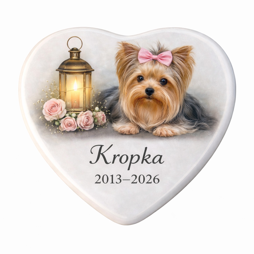 Levně Náhrobní fotografie zvířete 8x8 cm Srdce Pes, Kočka Personalizace