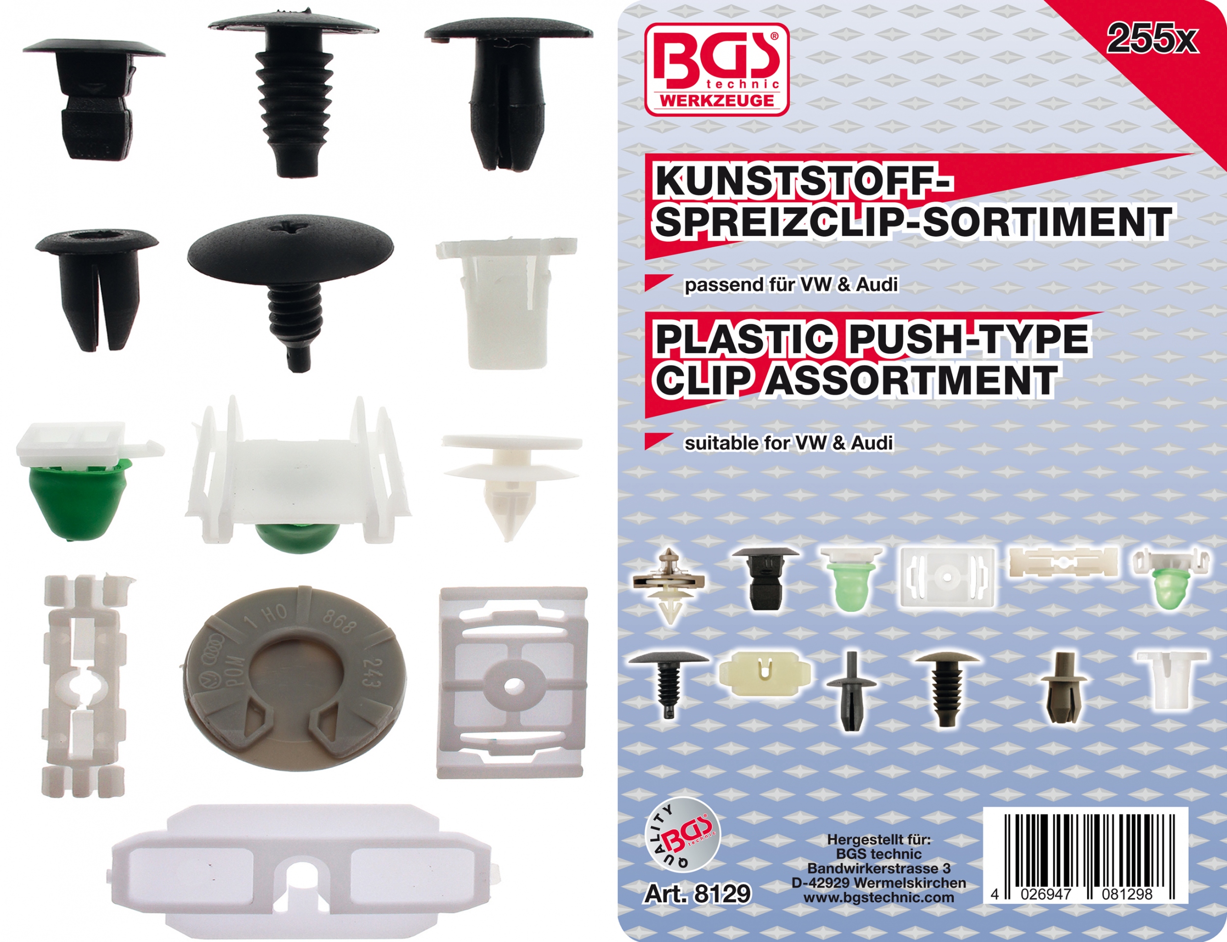 SPINKI KOLKI TAPICERSKIE UNIWERSALNE 255 CZ AUDI