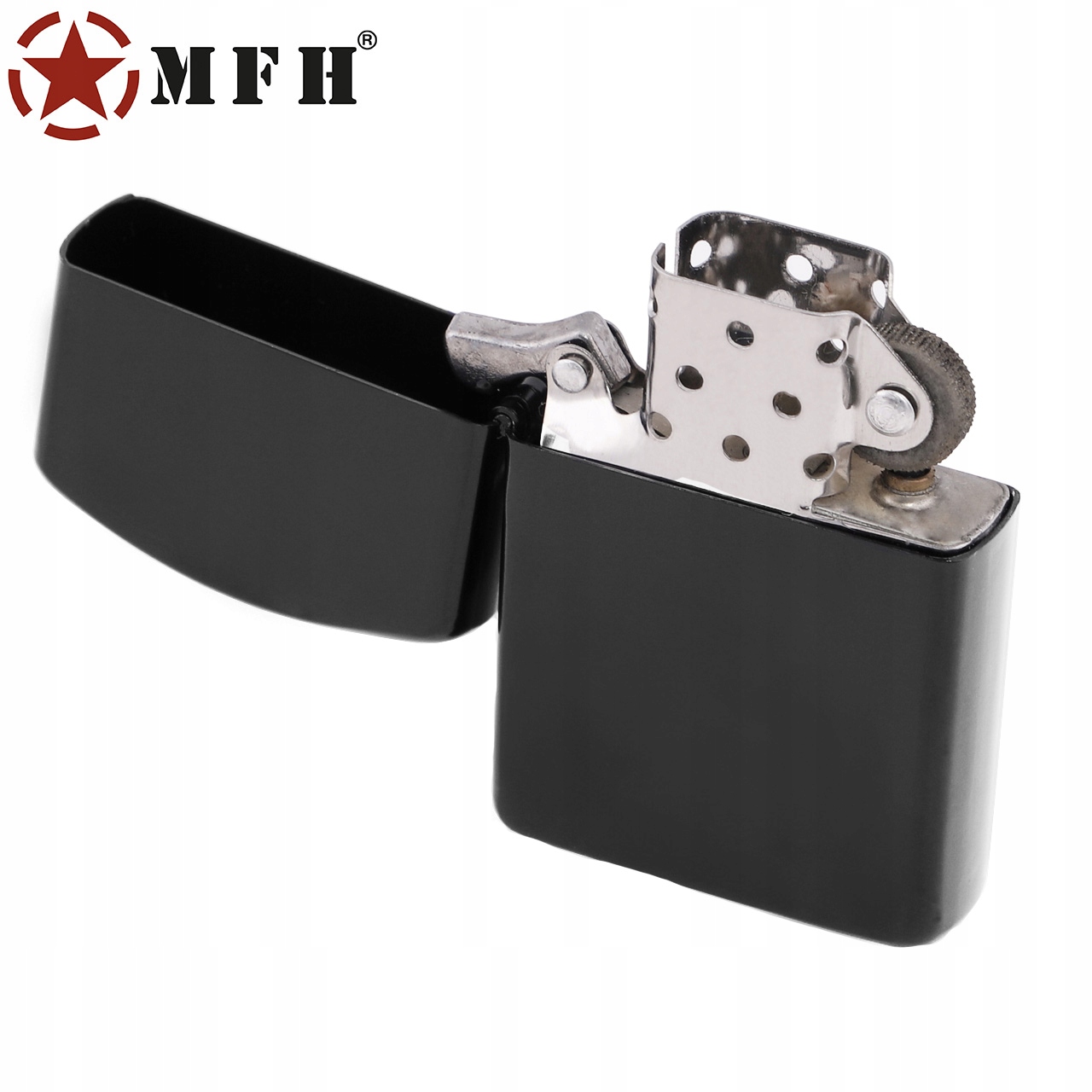 ZAPALNICZKA BENZYNOWA MFH KLASYCZNA STALOWA CZARNA Szerokość produktu 4 cm