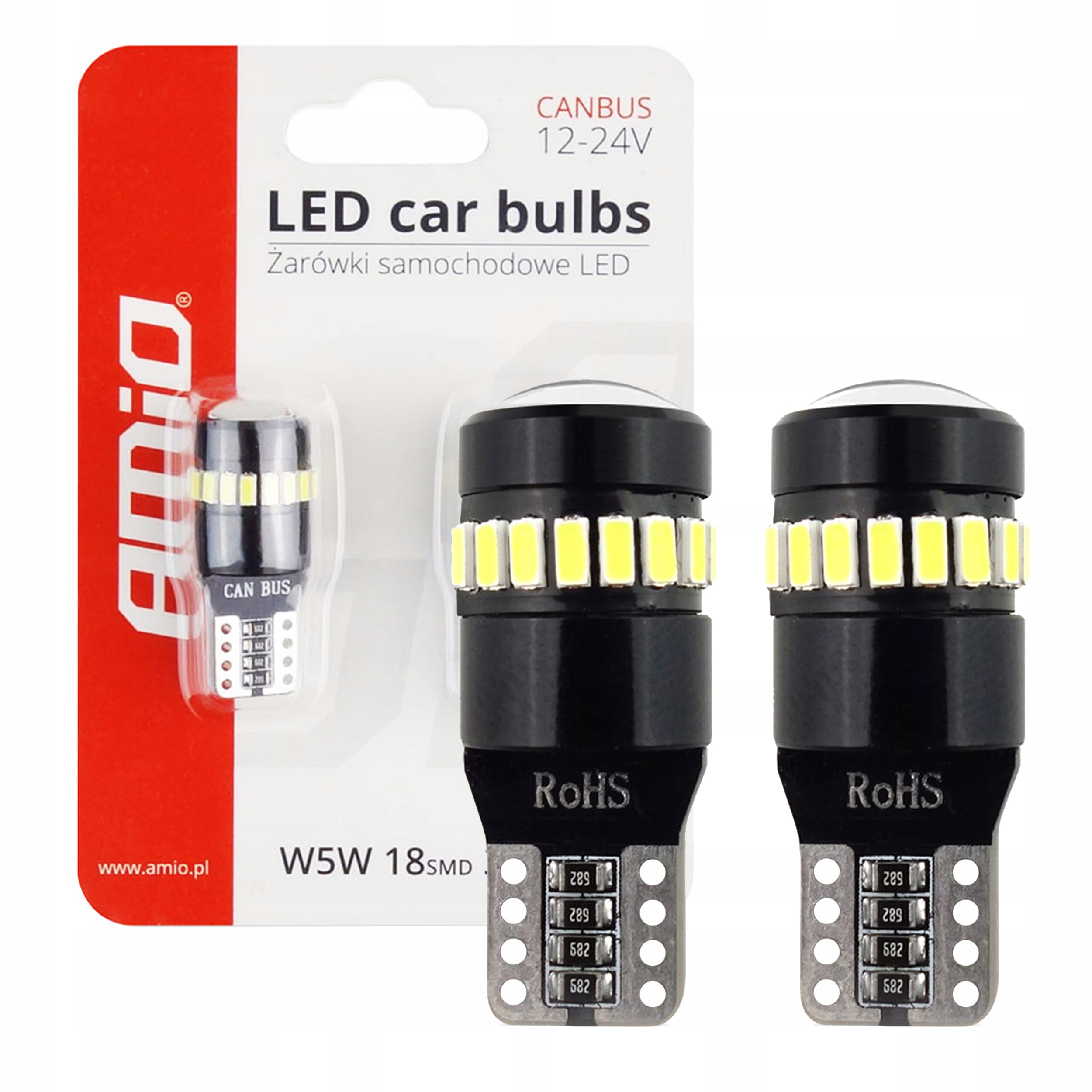 2 Żarówki LED CANBUS 12/24V W5W Postój Bagażnika