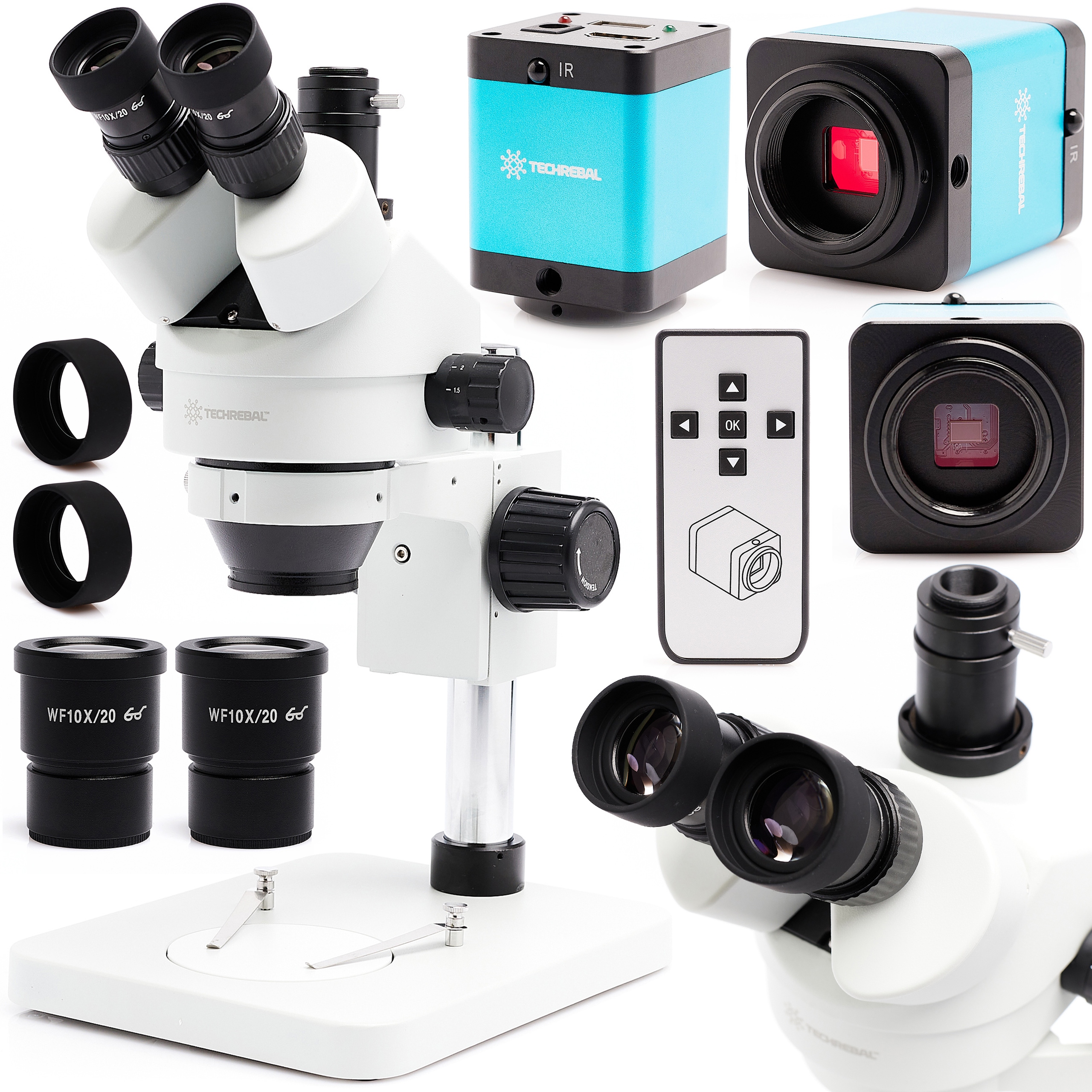 Stereoskopický mikroskop Techrebal 7-45x trinokulární 12MP kamera