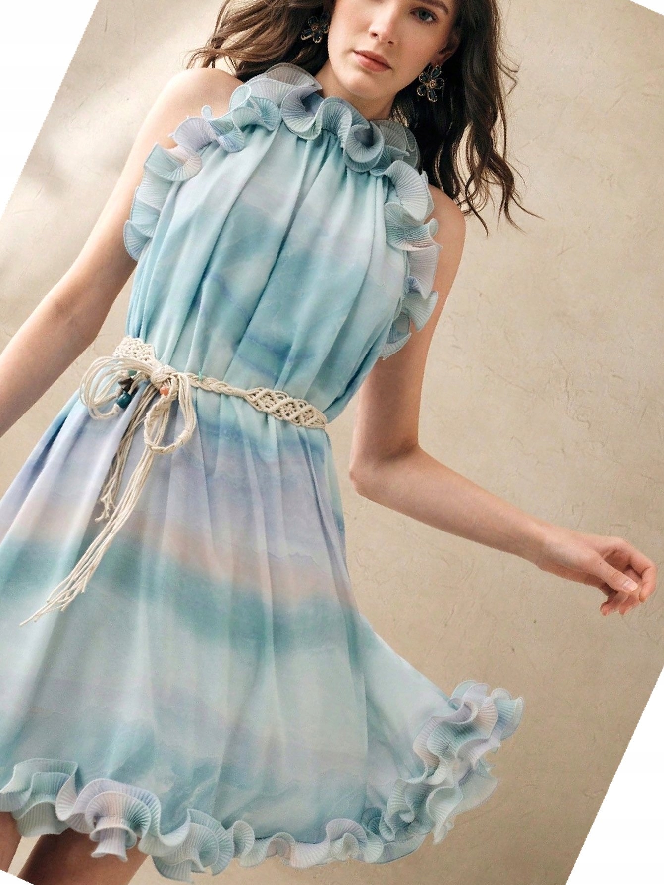 Šaty s páskem Anewsta Dye Večerní prošívaná Tie XL 42