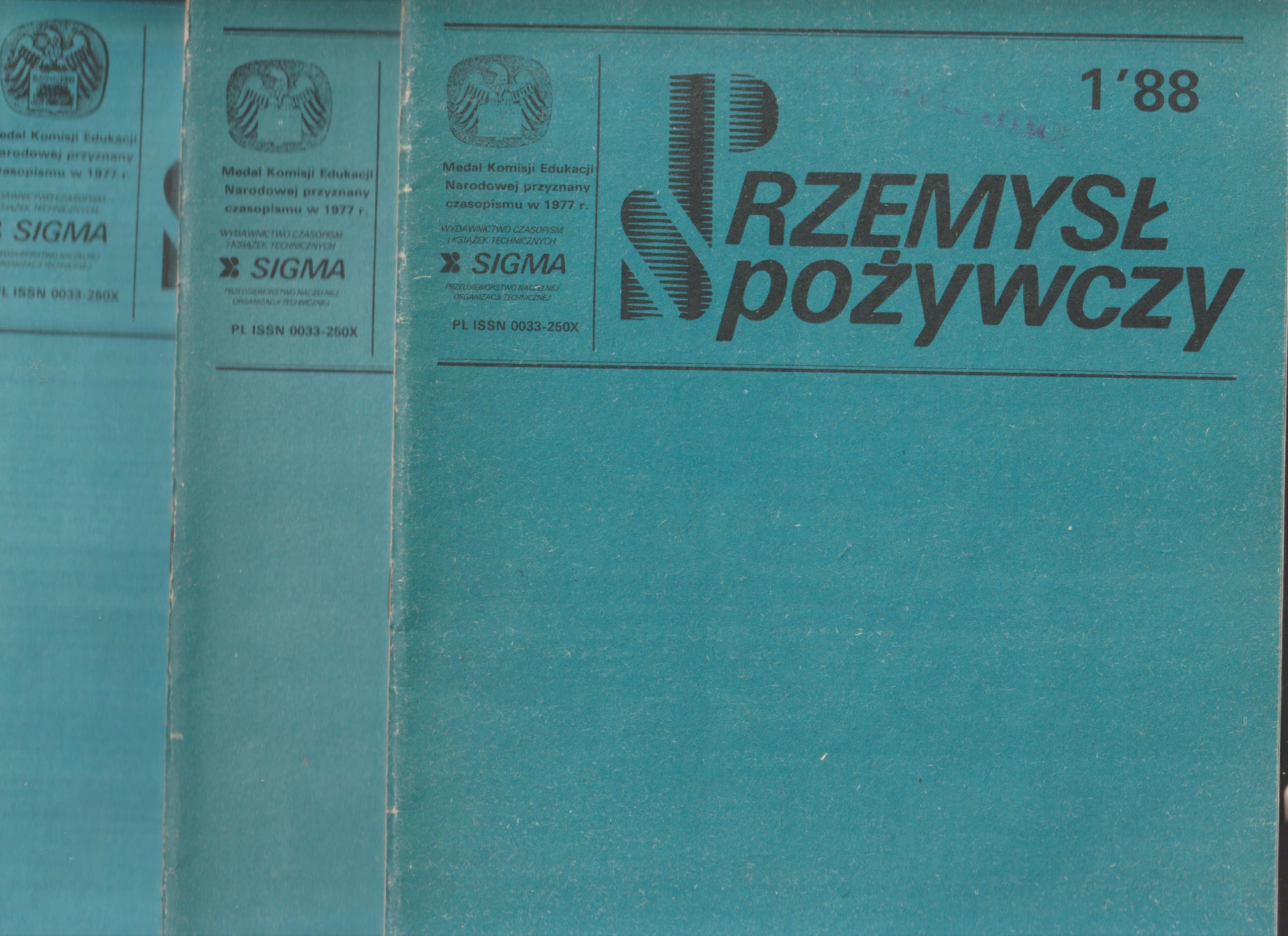 PRZEMYSŁ SPOZYWCZY 1-12/1988 cały rocznik