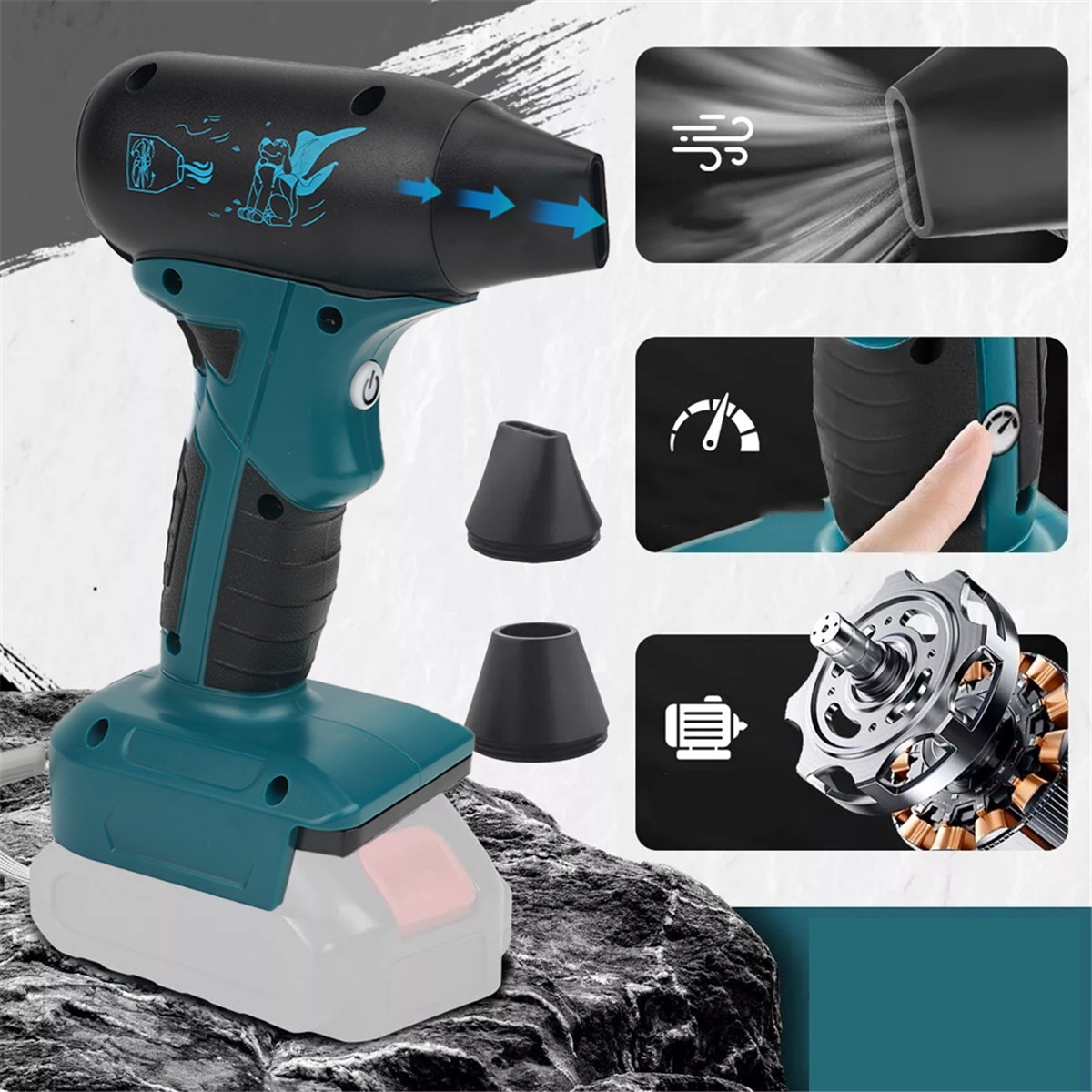 130000 Rpm Elektrické Dmychadlo Se 4 Režimy Průtoku Vzduchu 30 M/s