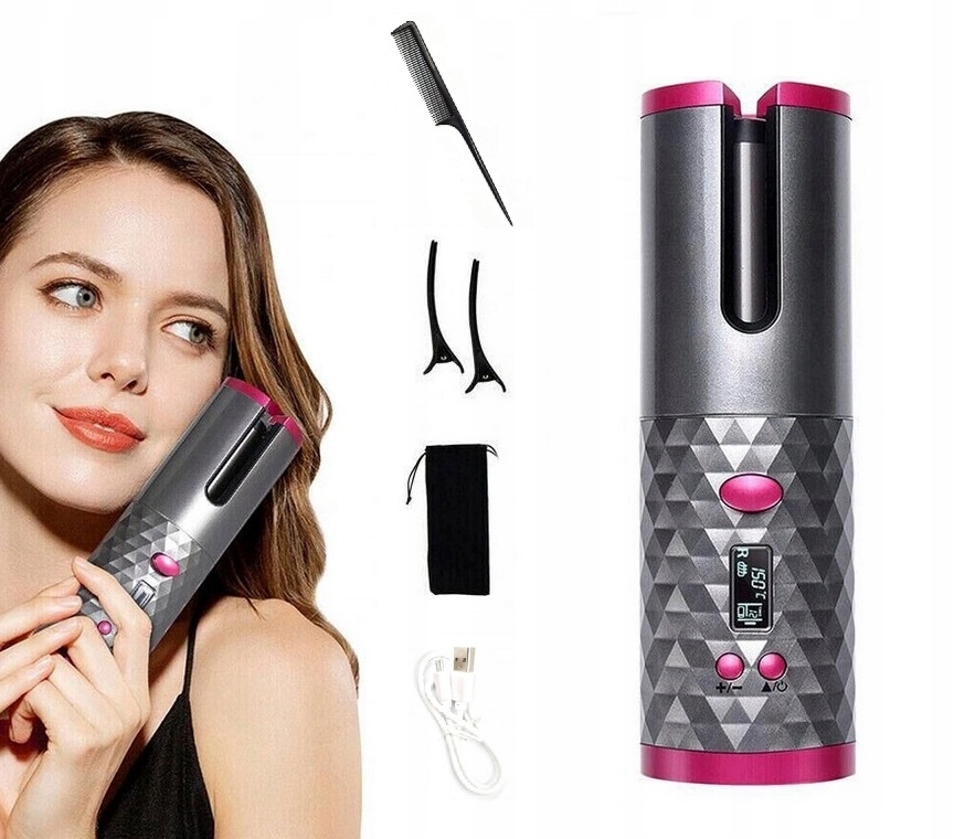 Bezprzewodowa Lokówka Automatyczna Ceramiczna LCD