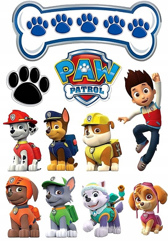 OPŁATEK NA TORT PSI PATROL GRUBY A4 POSTACIE 29X20