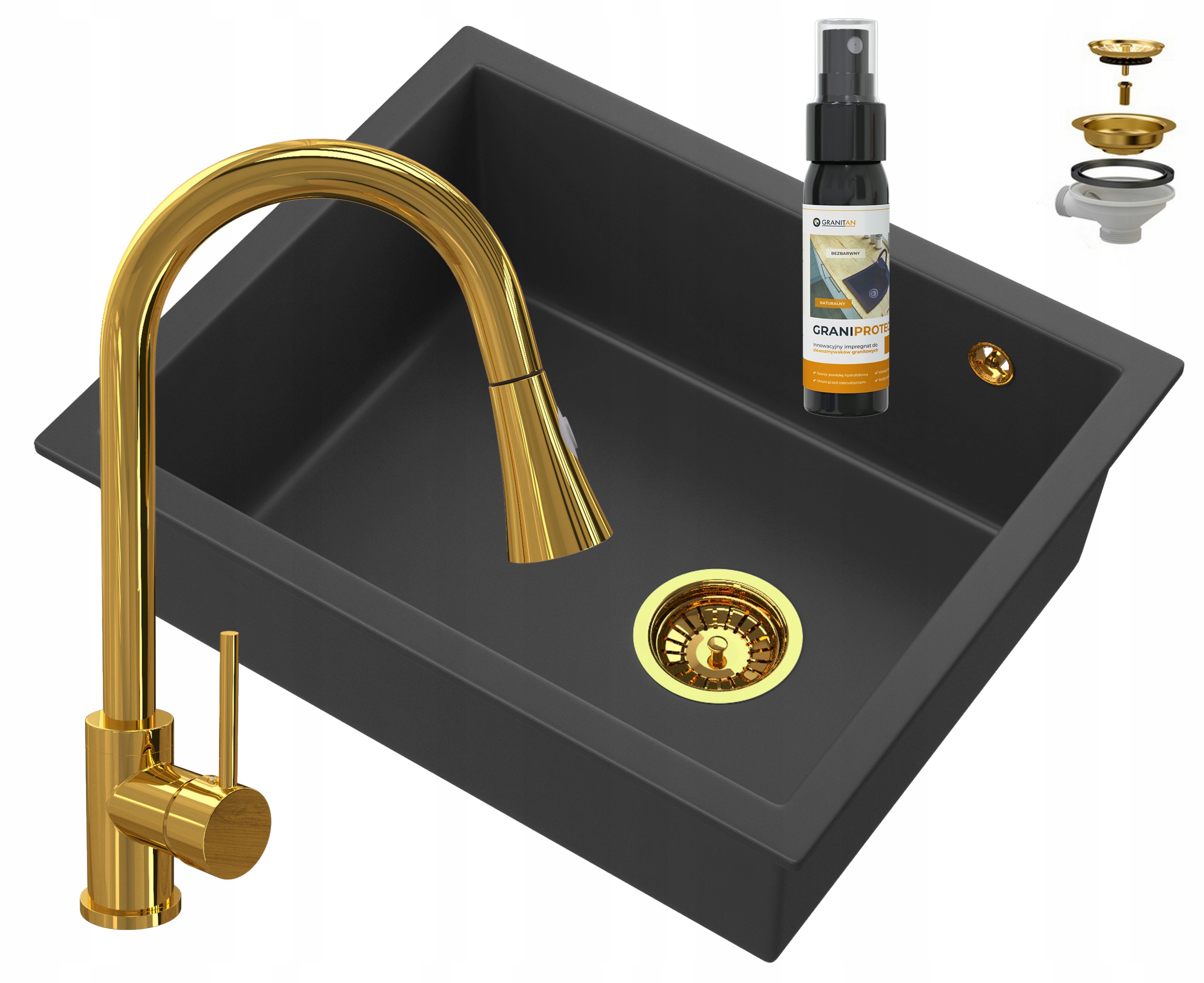 Podstolový Zlatý Drez Salix Závesný Granitan