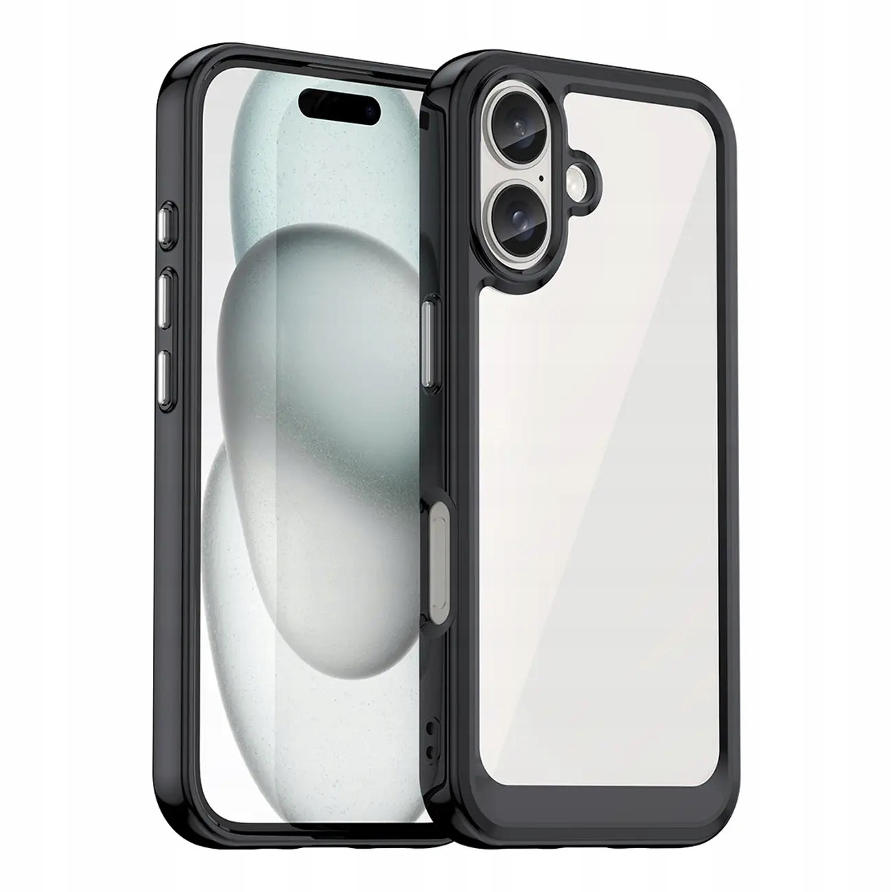 Etui Outer Space Case z żelową ramką do iPhone 16 Plus czarne Hurtel