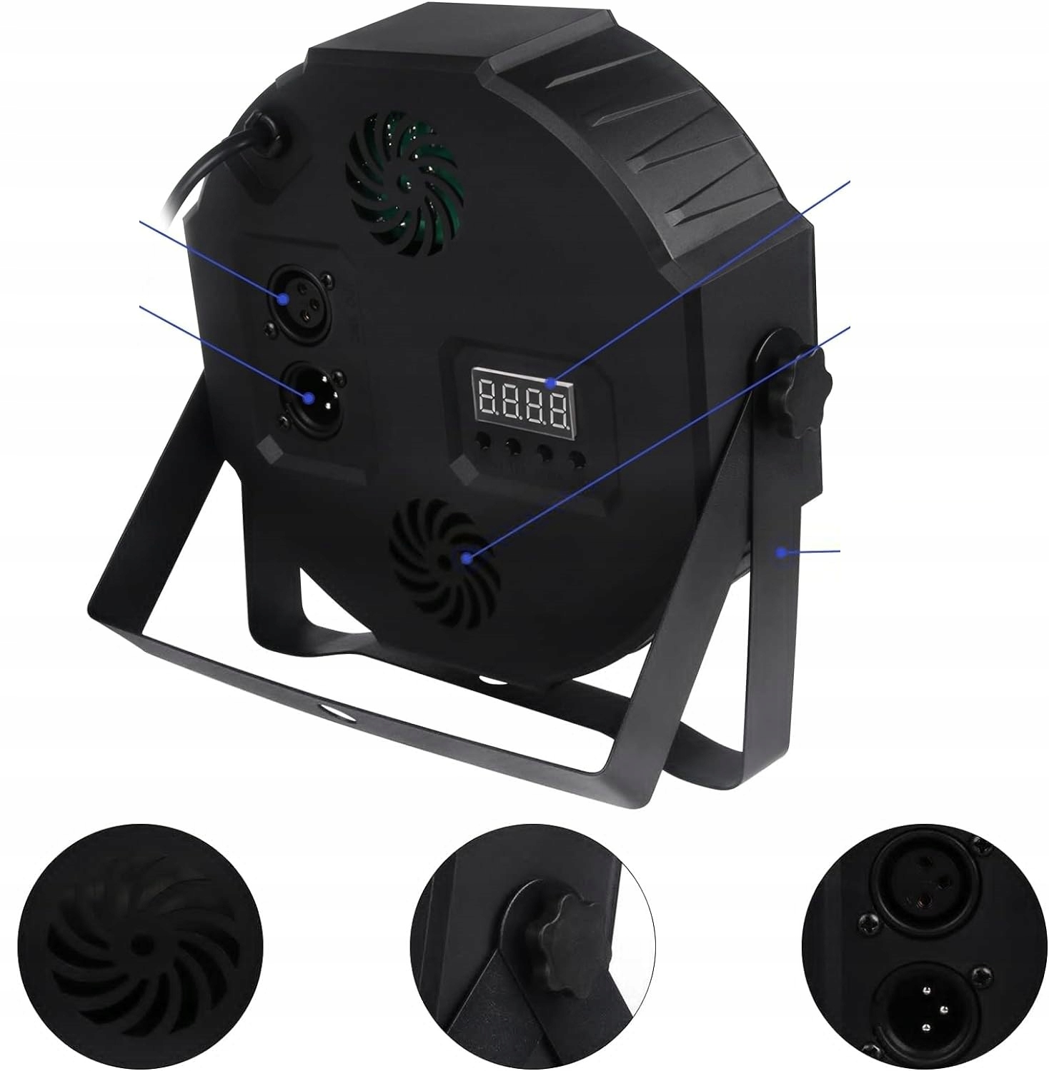 Reflektor Światło Dyskotekowe oświetlenie RGB 36 LED 72 W Pilot DMX Model PSD-2