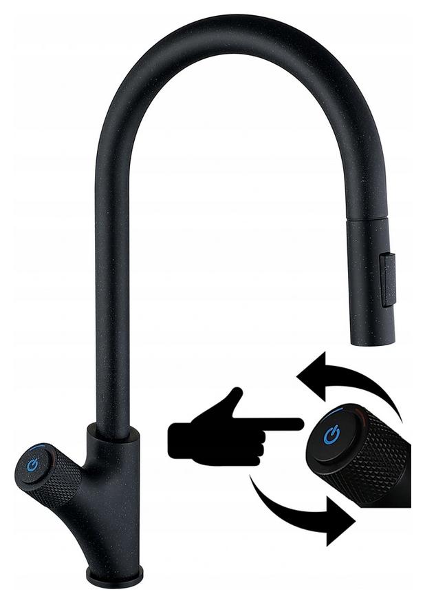 Granitová Kuchynská Batéria S Výsuvnou Sprchou Pre Drez Q