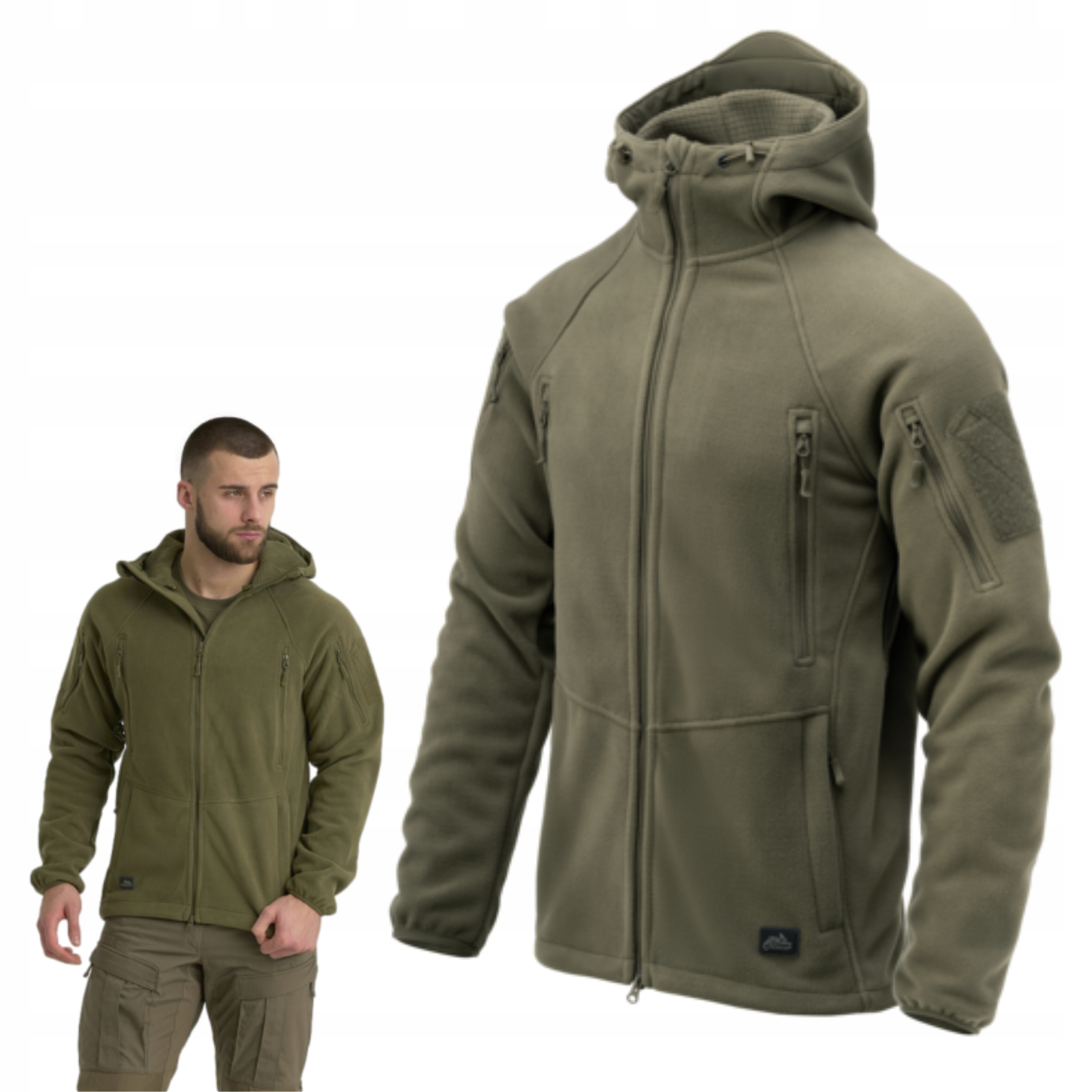 Pánská Mikina S Kapucí Polar Rozepínací Helikon Patriot MK2 Olive Green S
