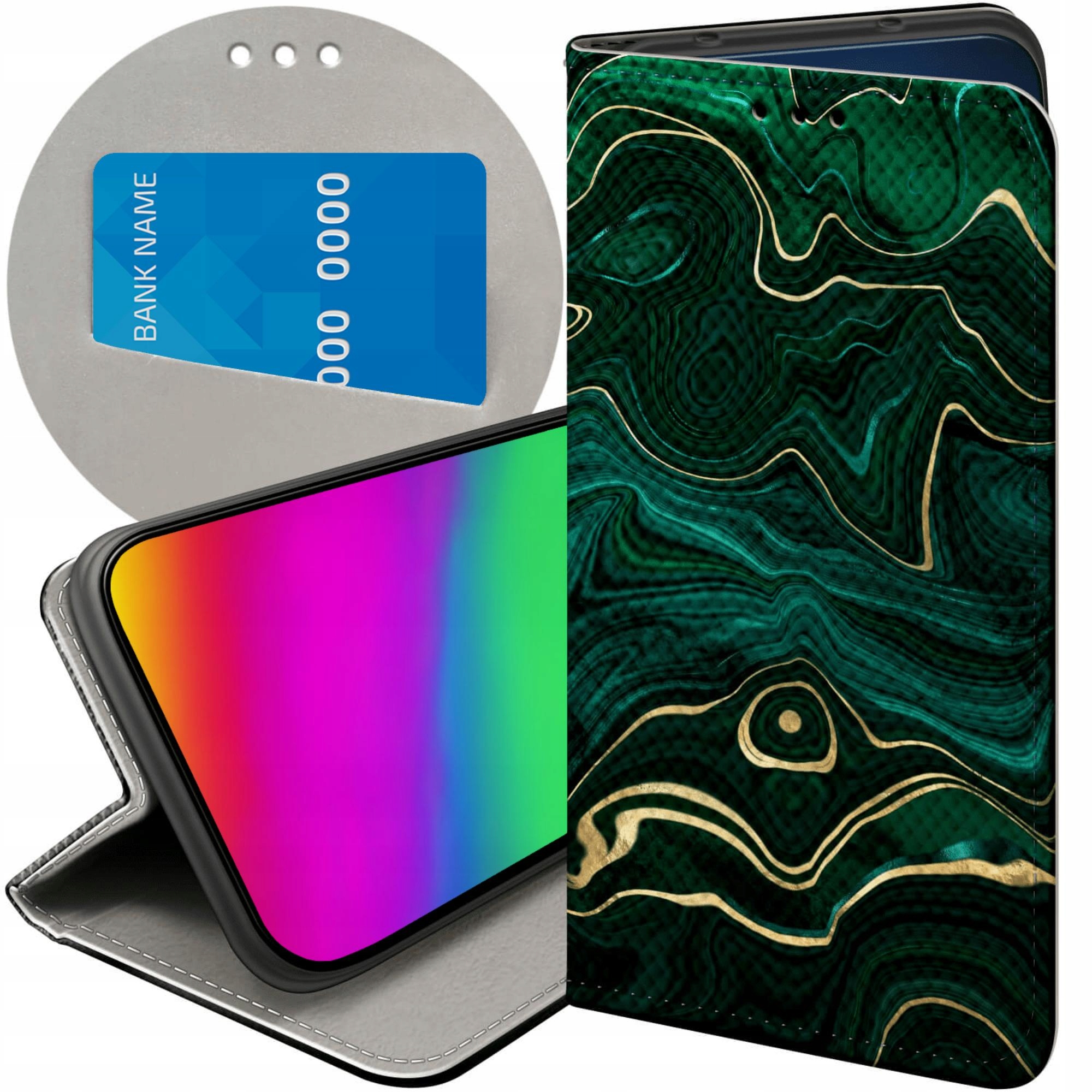 Etui Z Klapką Do Motorola Moto G14 Minerały Futerał Pokrowiec Case