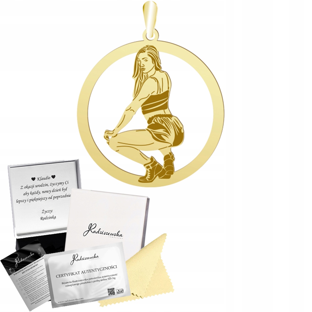 Přívěsek Zlatý Twerk Twerking Stříbro 925 Dárek Šperky Gravírování Bonus