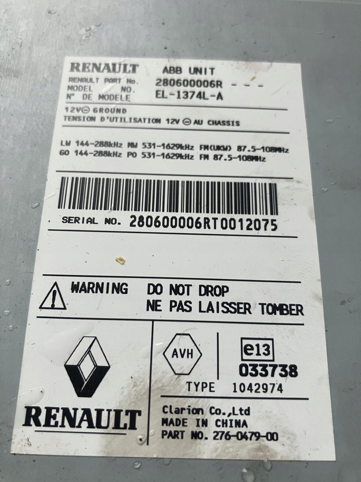 module TUNER navigation devices RENAULT LATITUDE 280600006R
