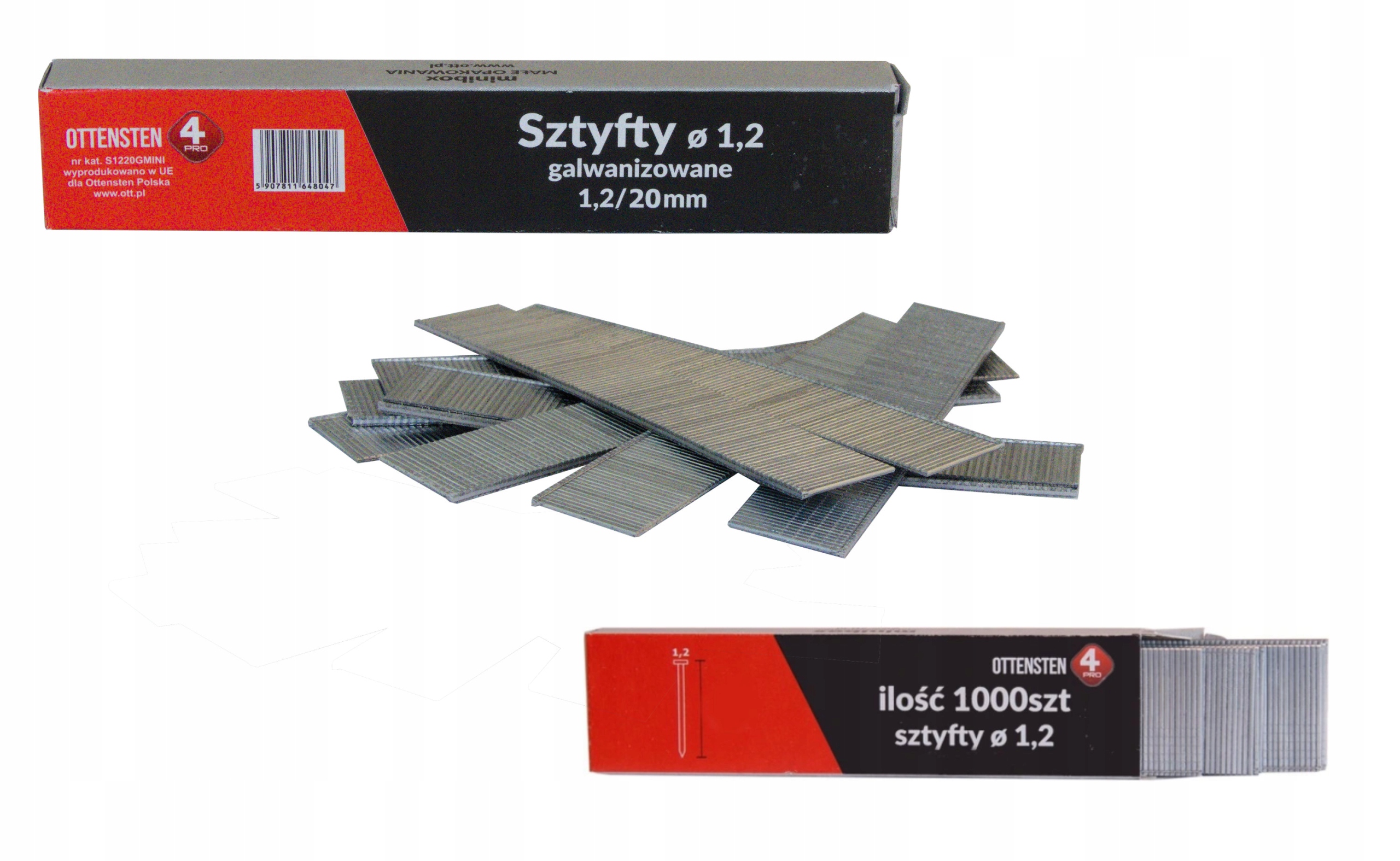 

Sztyfty Gwoździe 1,2x20MM 1tys Ottensten