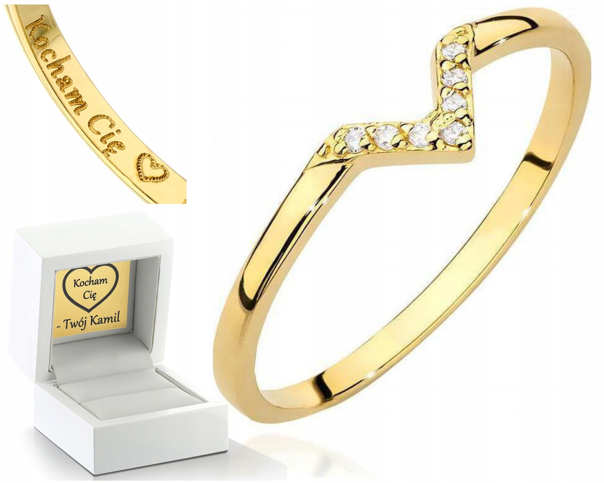 Zlatý Prstýnek S Brilianty Gravírování 585